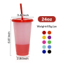 710ml Plastic Cups with logo Custom logo Printed Plastic Cups Single Layer Cold Color Change Personalization Tumbler