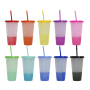 710ml Plastic Cups with logo Custom logo Printed Plastic Cups Single Layer Cold Color Change Personalization Tumbler