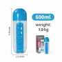 New 600ml Outdoor Tumbler Sports Plastic Water Bottle Combine Daily Pill Boxes Organizer Drinking Bottles Travel Portable
