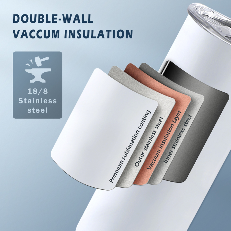 RTS 50PCS/CTN US Warehouse 20oz Vacuum Insulated Double Wall Stainless Steel Sublimation Diy Straight Coffee Tumbler With Straw