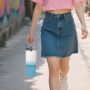 Factory 30oz Sublimation Blanks Tumbler Ombre SS304 Double Wall Sports Car Travel Mug Gradient Water Bottle with Flip Lid Handle