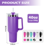 40oz Tumbler with Handle Travel Coffee Mug Thermal Cup 40 oz Powder Coated Stainless Steel Tumbler With Handle and Straw