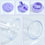 20oz Clear Double Wall Acrylic Tumbler Pre Drilled Beer Can Plastic Snow Globe Cups with Colored Lid and Straw Sippy Bottle Cups