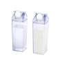 Factory Wholesale Plastic Cups 500ml 16oz BPA Free Acrylic clear Cute Juice Milk Carton Water Bottle for Custom logo
