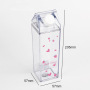 Factory Wholesale Plastic Cups 500ml 16oz BPA Free Acrylic clear Cute Juice Milk Carton Water Bottle for Custom logo