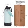 Custom logo 1L Large Capacity Vacuum Insulated Water Bottle Keep Hot Cold 24 Hours Outdoor Rope and Handle Lid Anti-slip Bottom