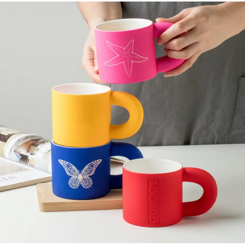Custom Gift Mugs Ceramic Coffee Mugs 12 oz Coffee Cups with Handle for Tea Hot Chocolate