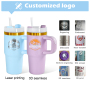 Custom Logo 14oz Kids Stainless Steel Vacuum Powder Coated Tumbler with Gold Rim Plating Outdoor Water Bottle for Laser Printing