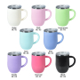 Durability Meets Lightweight Comfort 12 oz Coffee Mugs Custom Tea Cup 304 Stainless Steel Inner Plastic Outer with Handle