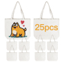 RTS US 25pcs/ctn Canvas Tote Bags Bulk Sublimation Blanks Tote Bags Polyester Medium Reusable Grocery Cloth Shopping Bags
