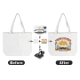 RTS US 25pcs/ctn Canvas Tote Bags Bulk Sublimation Blanks Tote Bags Polyester Medium Reusable Grocery Cloth Shopping Bags