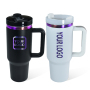 40oz Laser Electroplating Powder Coated Mugs Stainless Steel Double Walled Tumblers With Handle and Straw Travel Coffee Mug