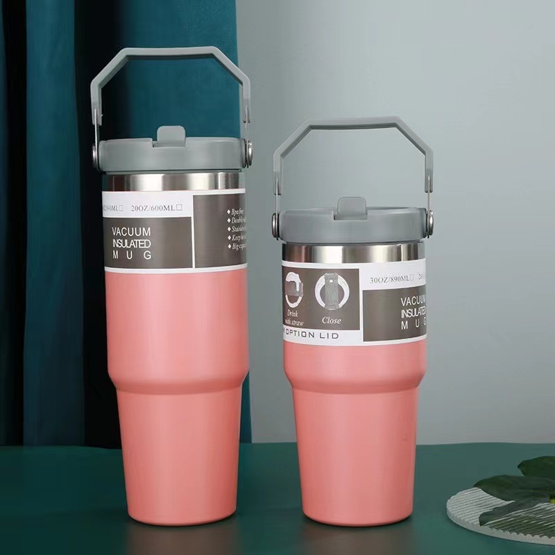 Custom 20oz 30oz 304 Stainless Steel Insulated Water Bottle Double Wall Laser Engraving Powder Coated Car Tumbler Thermal Mug