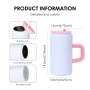 16oz Stainless Steels Can Shaped Mugs Sublimation Glass Tumbler With Handle and Straw Colored Mason Jar for Heat Transfer Press