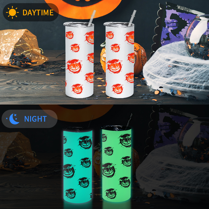 Halloween Cups 20oz Glow in the Dark Sublimation Tumbler Stainless Steel Tumbler to Sublimate 20 oz Glow in the Dark Cups
