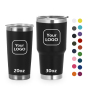 Custom logo 20oz 30oz Personalized Double Wall Powder Coated Tumbler Vacuum Cup Thermal Stainless Steel Coffee Travel Mug W/ Lid