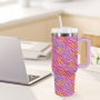 RTS USA Warehouse Stock 40oz H2.0 Powder Coated Double Wall Stainless Steel Tumblers Travel Mug with Pattern Purple