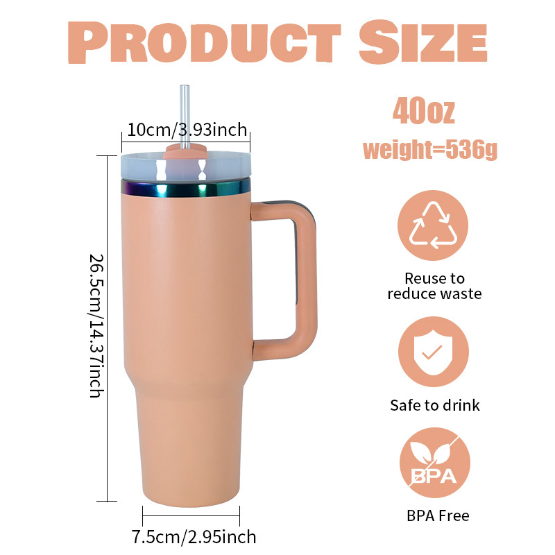 RTS USA Warehouse 6pcs/ctn H2.0 40oz Rainbow Plated Powder Coated Red Stainless Steel Tumblers for Laser Engraving