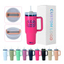 RTS USA Warehouse 6pcs/ctn H2.0 40oz Rainbow Plated Powder Coated Red Stainless Steel Tumblers for Laser Engraving