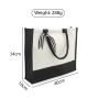 RTS US Warehouse 20sets/ctn New Sublimation Blanks Shopping Bag Composite Cotton and Linen Black Wide Bottom Backpack Bag