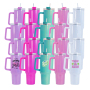 RTS USA Warehouse 20pcs/ctn 40oz Double Wall Stainless Steel Glitter Shimmer Sublimation Blank 40oz Tumbler 5 Colors Mixed