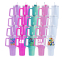 RTS USA Warehouse 20pcs/ctn 40oz Double Wall Stainless Steel Glitter Shimmer Sublimation Blank 40oz Tumbler 5 Colors Mixed