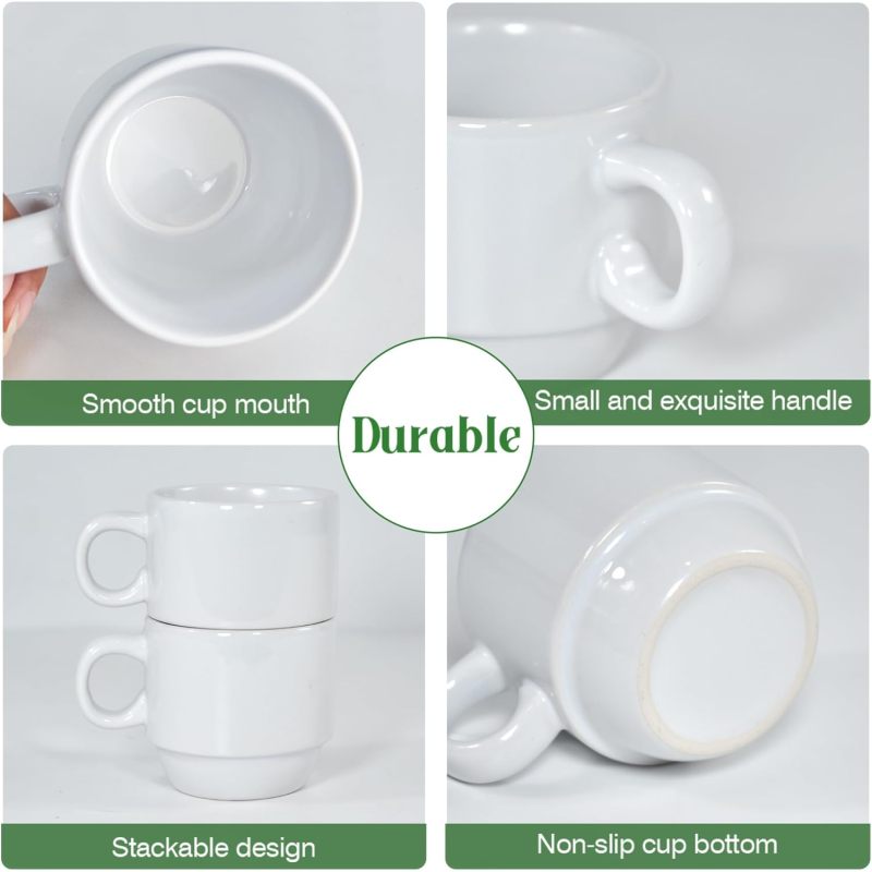 RTS 4oz Sublimation Mugs Blanks Bulk Coffee Stackable Mug Cups White Plain Ceramic Mug Cups for Heat Press Gift Set