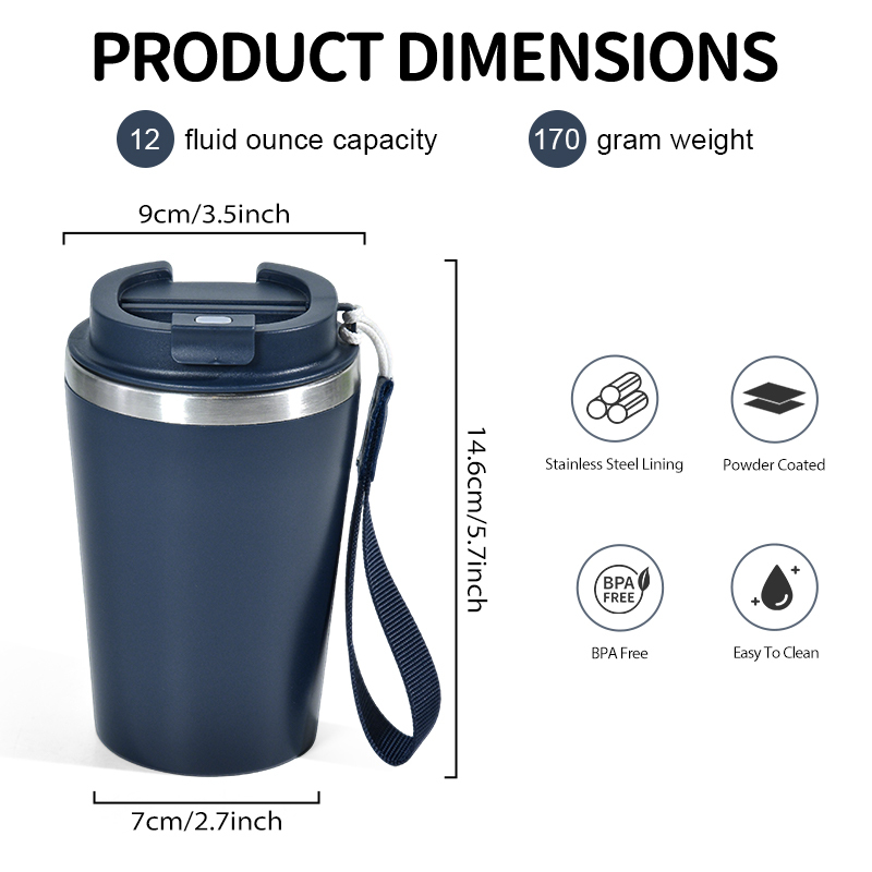 Custom 12oz Inner Stainless Steel Tumbler Outder Plastic Coffee Mug with Rope Custom Sample With Rope