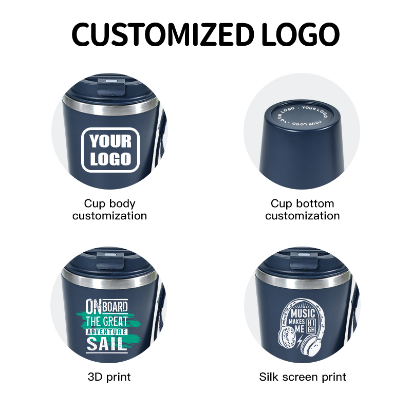 Custom 12oz Inner Stainless Steel Tumbler Outder Plastic Coffee Mug with Rope Custom Sample With Rope