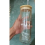 RTS Pre-drilled Hole 25oz Snow Globe Glass Cup Sublimation Straight Tumblers Double Wall Cups With Wooden Lid Plug 25pcs/ctn