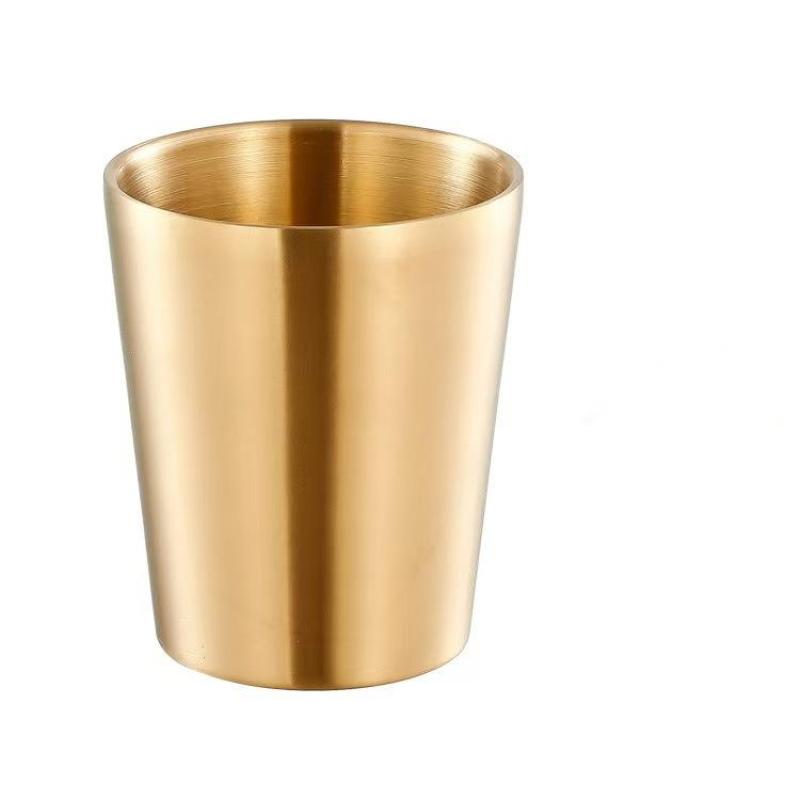 304 Double Wall Straight Sand Water Cup Stainless Steel Stepped Cup Cold Drink Cup Anti-scalding Coffee Cup Old Retro