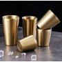 304 Double Wall Straight Sand Water Cup Stainless Steel Stepped Cup Cold Drink Cup Anti-scalding Coffee Cup Old Retro