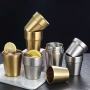 304 Double Wall Straight Sand Water Cup Stainless Steel Stepped Cup Cold Drink Cup Anti-scalding Coffee Cup Old Retro