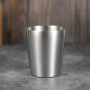304 Double Wall Straight Sand Water Cup Stainless Steel Stepped Cup Cold Drink Cup Anti-scalding Coffee Cup Old Retro