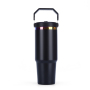 New Rainbow Golden Plated 30oz Powder Coated Stainless Steel Tumbler Vacuum Cup Coffee Travel Mug With Flip Straw Handle