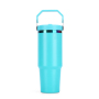 New Rainbow Golden Plated 30oz Powder Coated Stainless Steel Tumbler Vacuum Cup Coffee Travel Mug With Flip Straw Handle