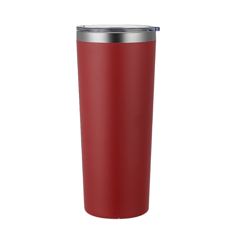 Customized 22oz Tumbler Stainless Steel 304 Powder Coated Double Wall Vacuum Insulated Mug Car Travel Skinny Cup Cone Shape Mug