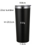 Customized 22oz Tumbler Stainless Steel 304 Powder Coated Double Wall Vacuum Insulated Mug Car Travel Skinny Cup Cone Shape Mug