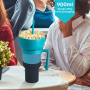 New Color Changing Cold Cups 32oz Stadium Tumbler Beverage 2 in 1 Snack and Drink Cup 32oz Plastic Cup with Snack Bowl Straw