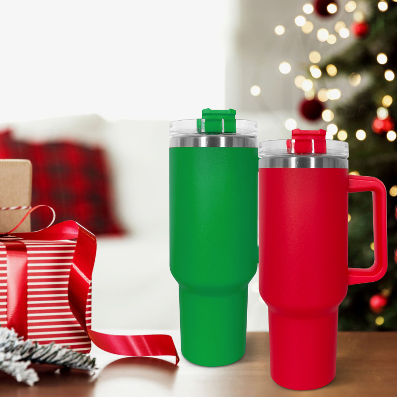 Mug Print Thermoses 40 Ounces Termo 40 Onzas Insulated Water Bottles Tumblers Bottles Metal Mugs with Handle