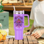 Mug Print Thermoses 40 Ounces Termo 40 Onzas Insulated Water Bottles Tumblers Bottles Metal Mugs with Handle