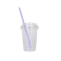 Custom Logo BPA Free 16oz 450ml Clear Straw Cup Acrylic Plastic Single Wall Milk Tea Tumbler Coffee Mugs With Lid and Straw