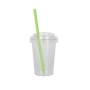 Custom Logo BPA Free 16oz 450ml Clear Straw Cup Acrylic Plastic Single Wall Milk Tea Tumbler Coffee Mugs With Lid and Straw