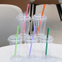 Custom Logo BPA Free 16oz 450ml Clear Straw Cup Acrylic Plastic Single Wall Milk Tea Tumbler Coffee Mugs With Lid and Straw
