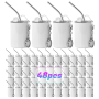 USA Stocked 48pcs/ctn All White 3oz TUMBLER SHOT GLASS Assorted Sublimation Double Wall Stainless Steel Wine Cup with Straw