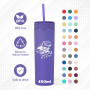 Plastic Cups Custom Double Wall Matte Acrylic 450ml Plastic Water Bottles16 oz Plastic Cups with Lids