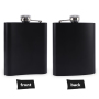 6oz 7oz 8oz Whisky Wine Pot Mini Matte Black Stainless Steel Alcohol Hip Flask  Set for Promotional Black Gifts Hip Flask Set