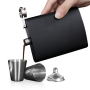 6oz 7oz 8oz Whisky Wine Pot Mini Matte Black Stainless Steel Alcohol Hip Flask  Set for Promotional Black Gifts Hip Flask Set