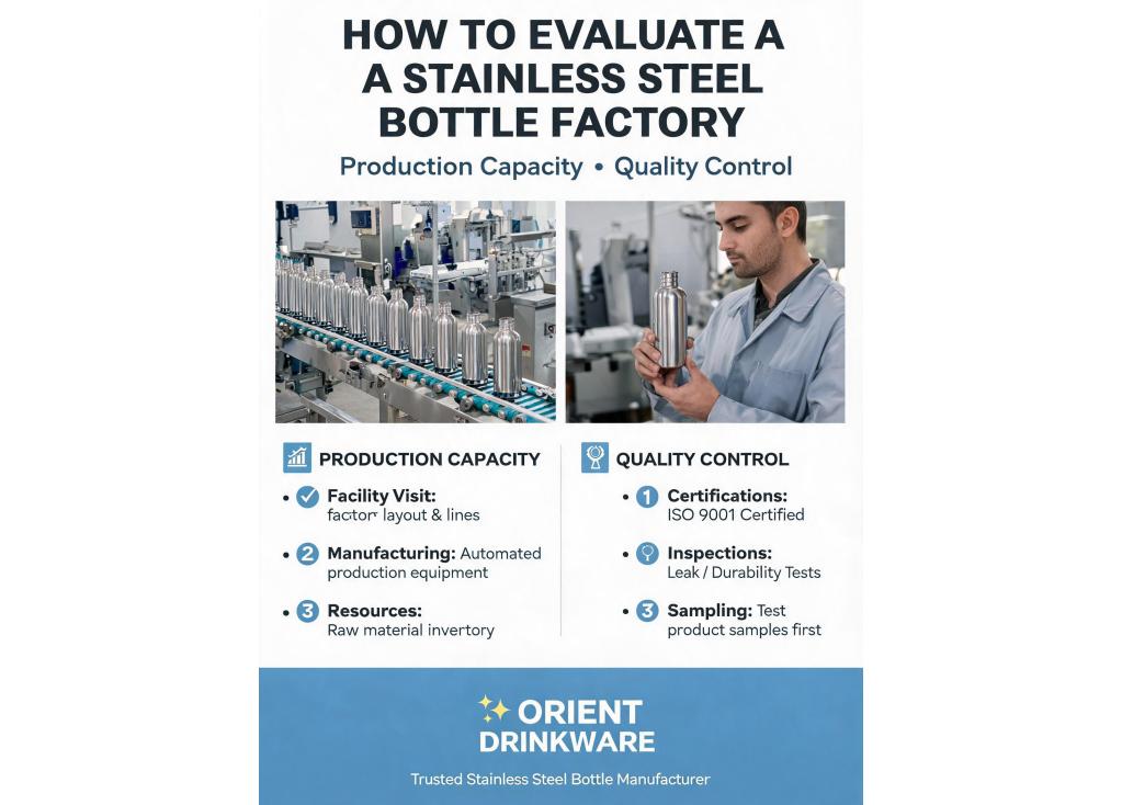 How to evaluate the production capacity and quality control of a stainless steel bottle factory?
