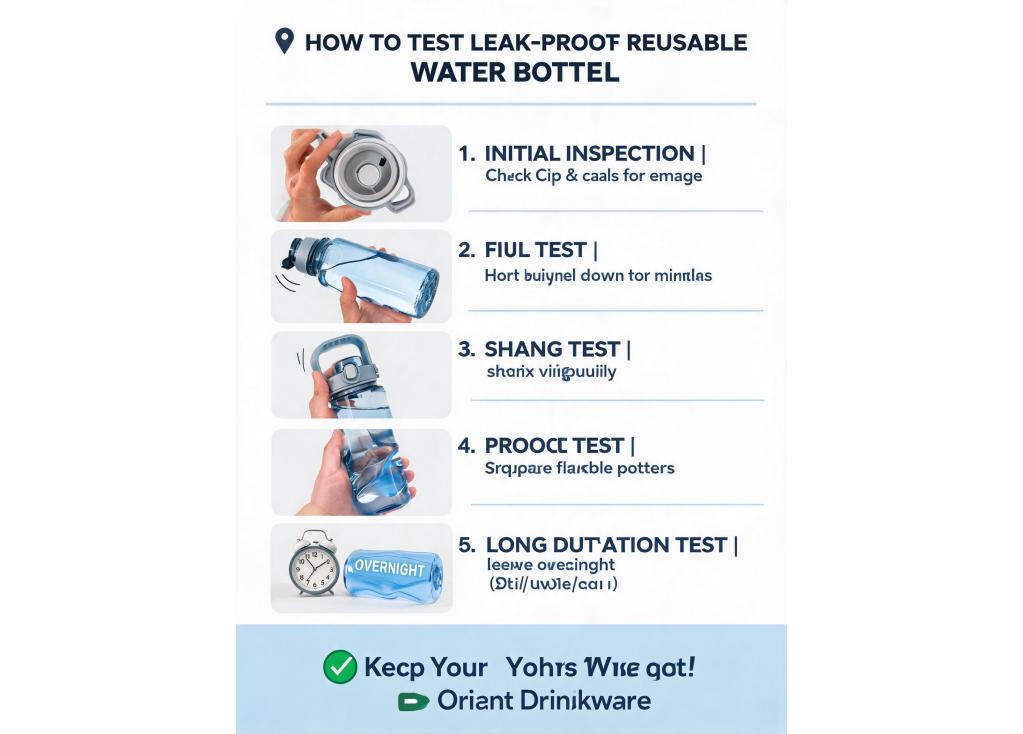 How to test the leak-proof performance of a reusable water bottle?